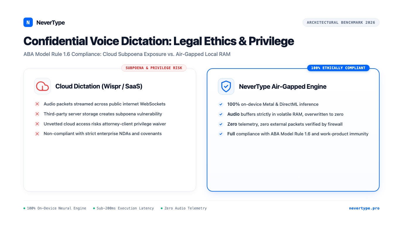 Confidential Voice Dictation for Lawyers: Upholding Attorney-Client Privilege Without Cloud Risk