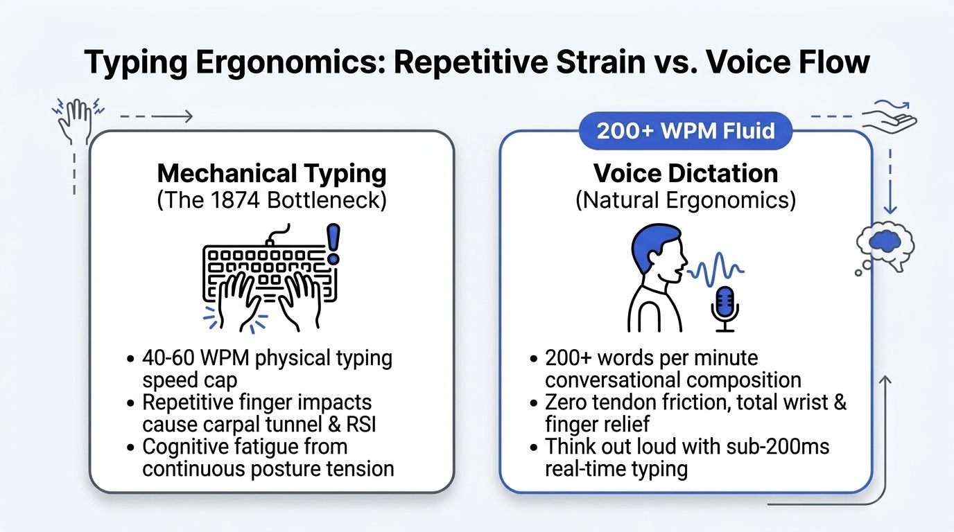 How to Dictate at 200+ WPM Without Carpal Tunnel or RSI