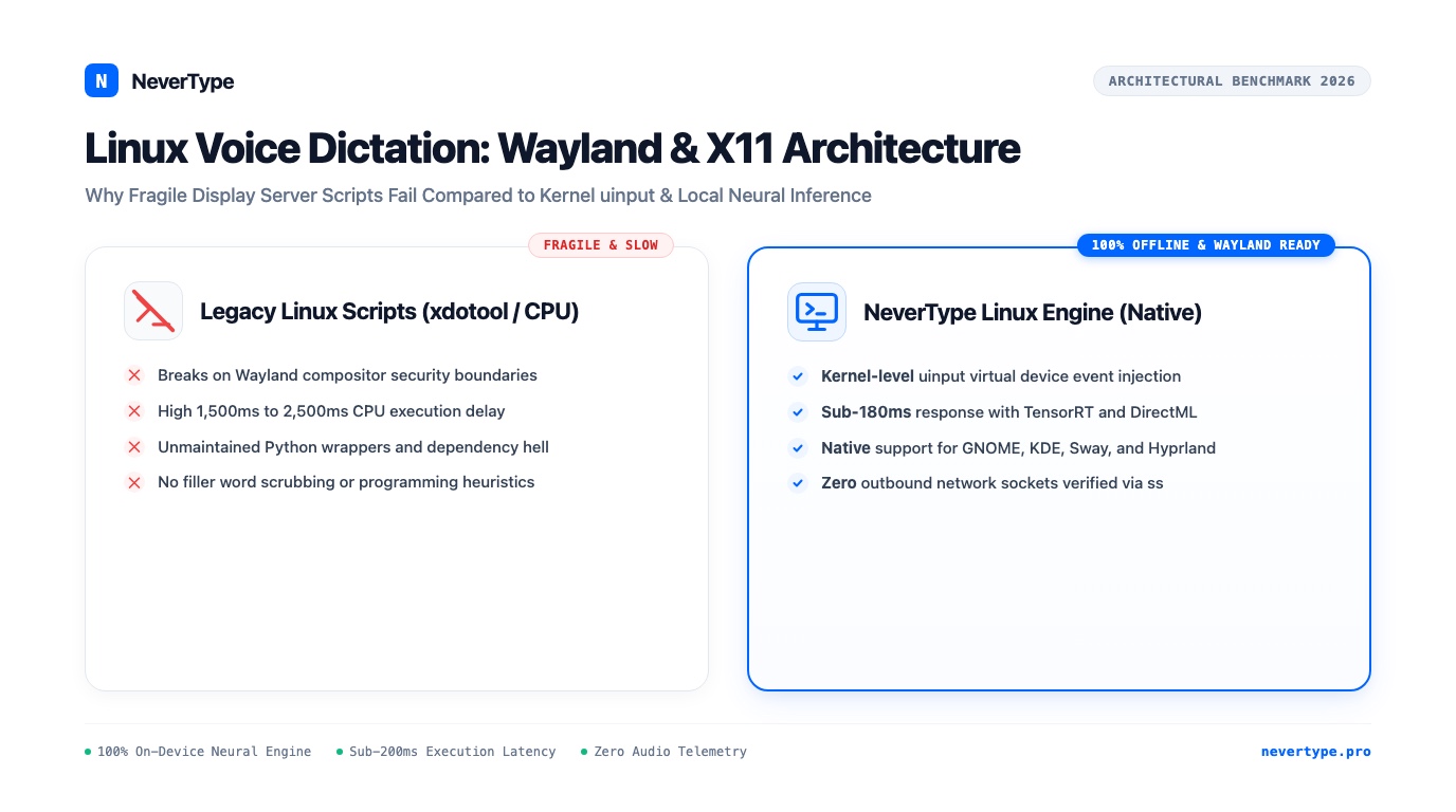 Linux Voice Dictation on Wayland and X11: High-Speed Local Speech-to-Text Without Cloud Lock-in