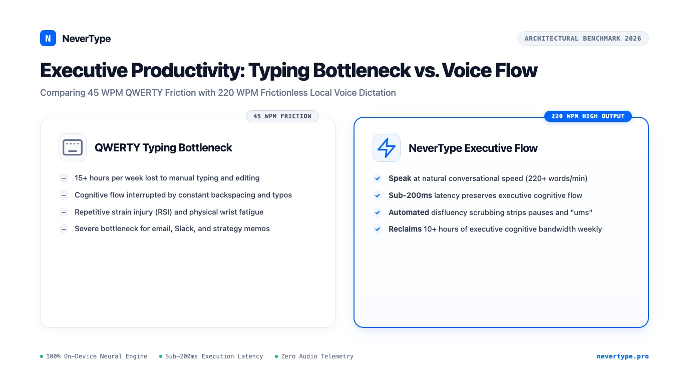 Voice Dictation for Executive Productivity: How High-Output Leaders Write at 220 WPM